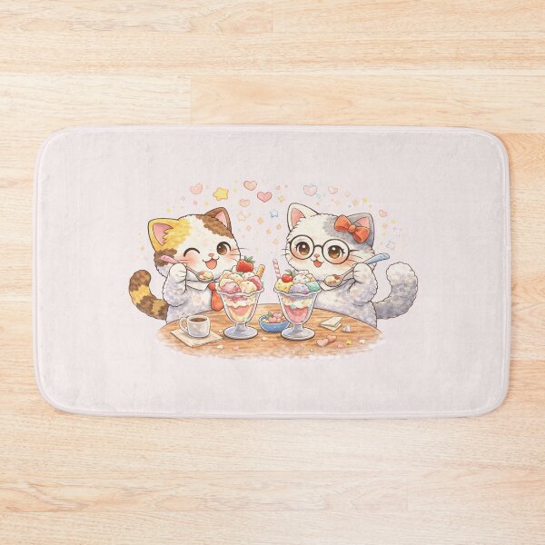 Artikelvorschau, Mochi & Lumi – Kawaii-Katzen mit Eisbechern entworfen und verkauft von Mochi Studio.