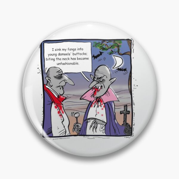 Item preview, Biting the Neck is Unfashionable - Dark Vampire Humor designed and sold by Jack Sieg.