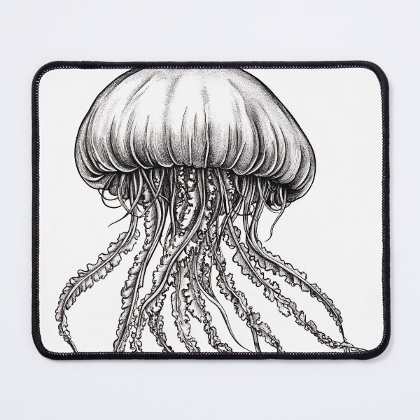Item preview, Black and white jellyfish drawing designed and sold by Pencil-Art.