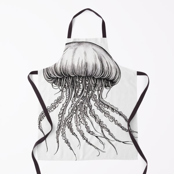 Item preview, Black and white jellyfish drawing designed and sold by Pencil-Art.