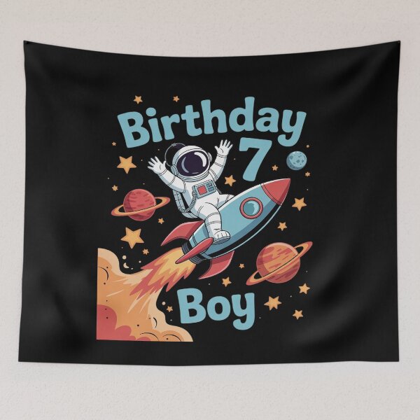 Item preview, Birthday Boy 7 Years Old, Astronaut, Planets in Space designed and sold by joyouartArt.