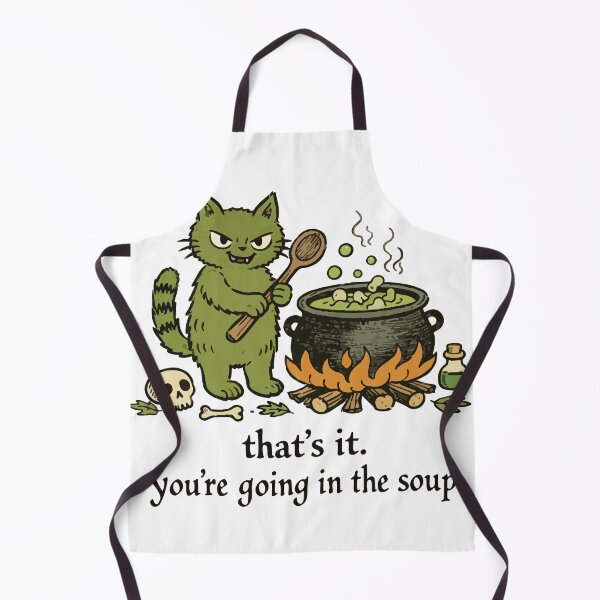 Item preview, That’s It, You’re Going In The Soup – Grumpy Green Cat designed and sold by FamaPod.