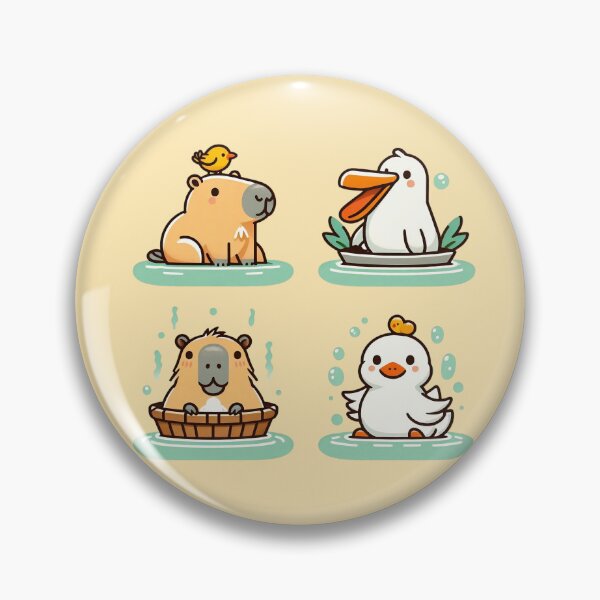 Item preview, Funny Capybara and Pelican - Meme Animal Collection designed and sold by GREENZ0NE.
