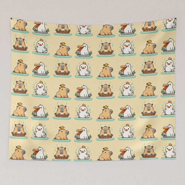 Item preview, Funny Capybara and Pelican - Meme Animal Collection designed and sold by GREENZ0NE.