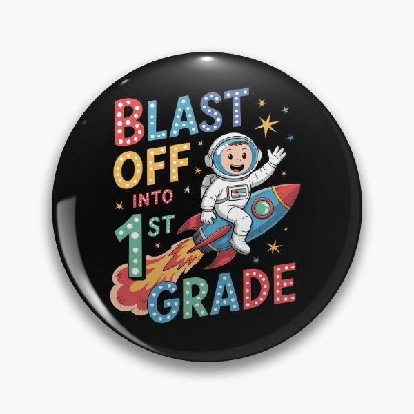 Item preview, Blast Off Into 1st Grade Back to School Space Rocket Kid  designed and sold by joyouartArt.