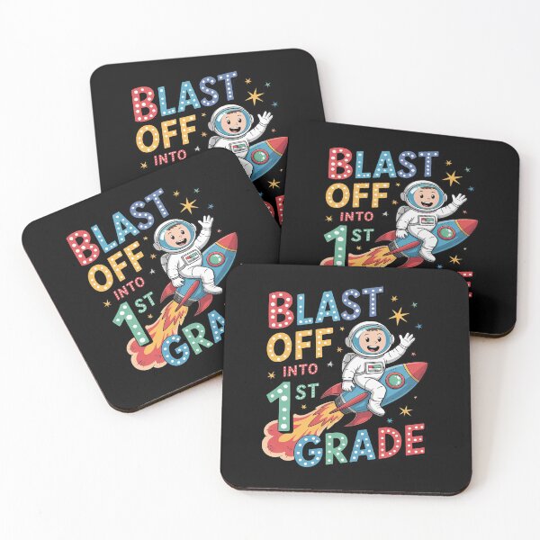 Item preview, Blast Off Into 1st Grade Back to School Space Rocket Kid  designed and sold by joyouartArt.