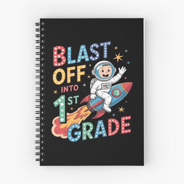 Item preview, Blast Off Into 1st Grade Back to School Space Rocket Kid  designed and sold by joyouartArt.