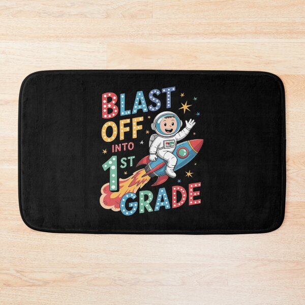Item preview, Blast Off Into 1st Grade Back to School Space Rocket Kid  designed and sold by joyouartArt.