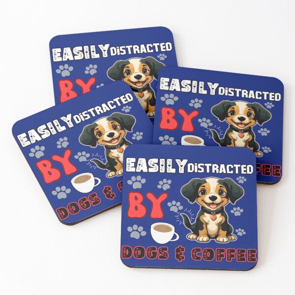 Item preview, Cute Easily Distracted By Dogs & Coffee  designed and sold by Lovemountain.