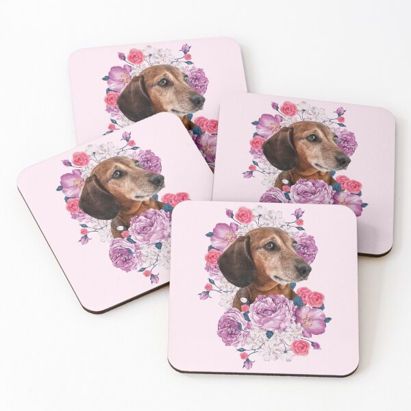 Item preview, Beautiful Dachshund Dog and Flowers designed and sold by Oliver & Blooms.