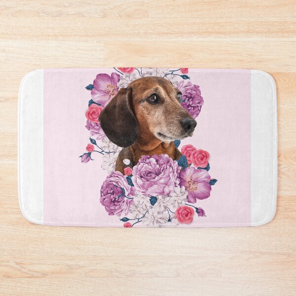 Item preview, Beautiful Dachshund Dog and Flowers designed and sold by Oliver & Blooms.