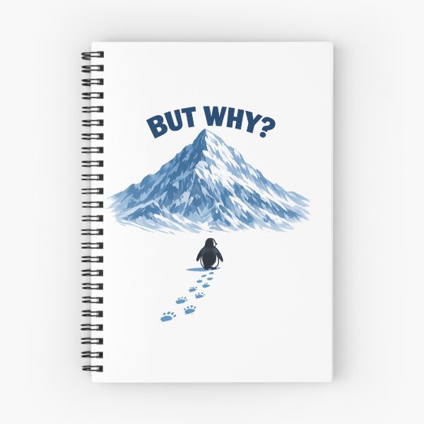 Item preview, Existential Penguin Facing an Impossible Mountain designed and sold by ArtNaturework.