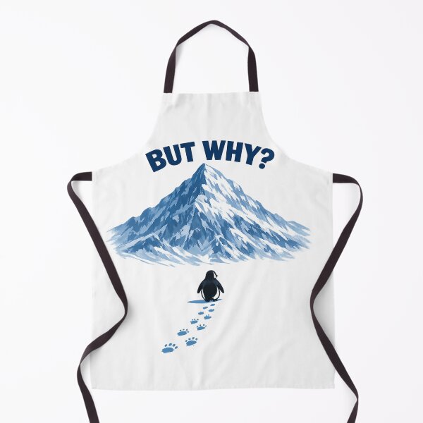 Item preview, Existential Penguin Facing an Impossible Mountain designed and sold by ArtNaturework.