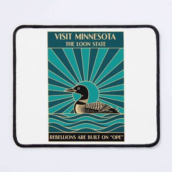 Item preview, Rebel Loon Visit Minnesota – The Loon State Art Deco Teal Poster designed and sold by C3J7.