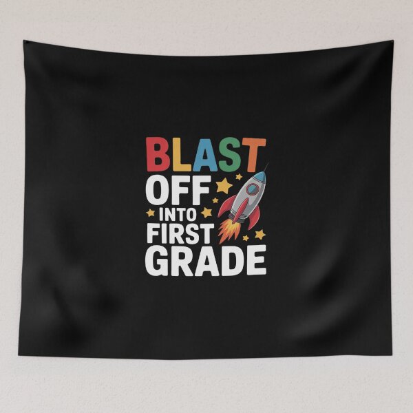Item preview, Blast Off Into 1st Grade First Day Of School Space Rocket designed and sold by DigitaldeligArt.