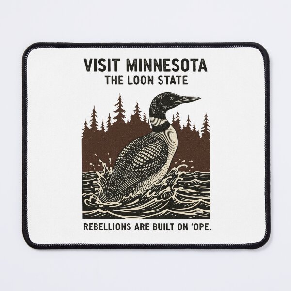 Item preview, Rebel Loon Visit Minnesota – The Loon State Woodcut Wildlife Poster designed and sold by C3J7.