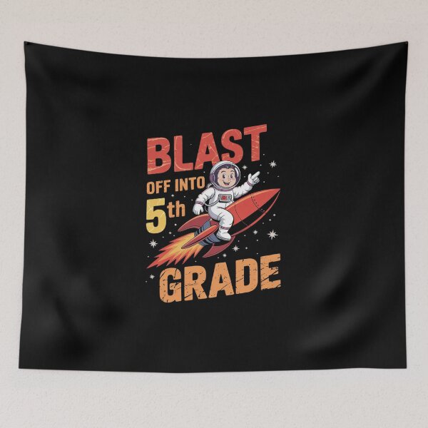 Item preview, Blast Off Into 5th Grade Back to School Space Rocket Kids  designed and sold by DigitaldeligArt.