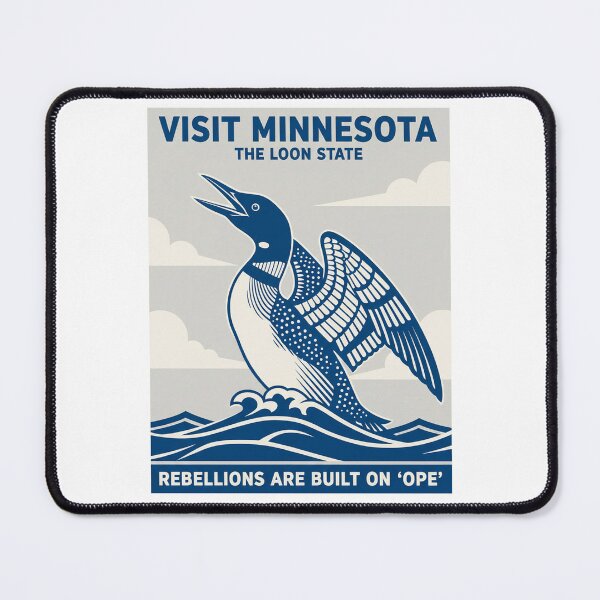 Item preview, Rebel Loon Visit Minnesota – The Loon State Blue Graphic Wildlife Poster designed and sold by C3J7.