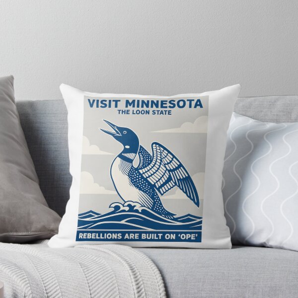 Item preview, Rebel Loon Visit Minnesota – The Loon State Blue Graphic Wildlife Poster designed and sold by C3J7.