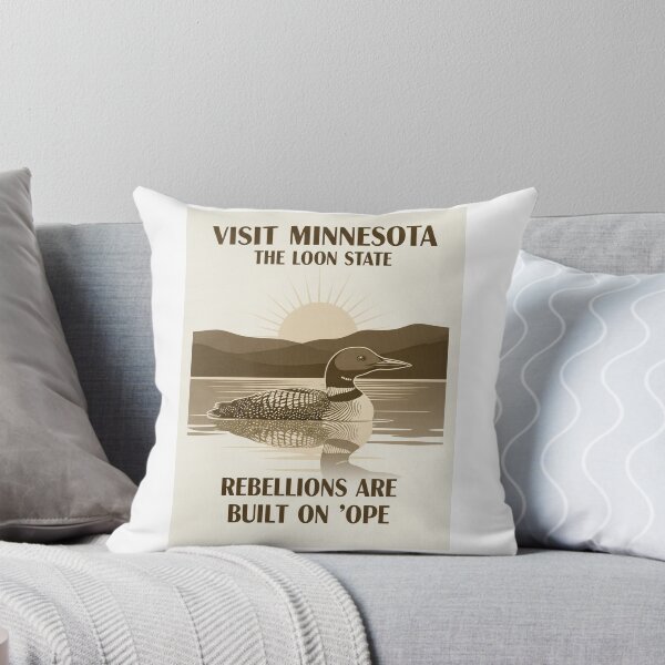 Item preview, Rebel Loon Visit Minnesota – The Loon State Sepia Vintage Lake Poster designed and sold by C3J7.