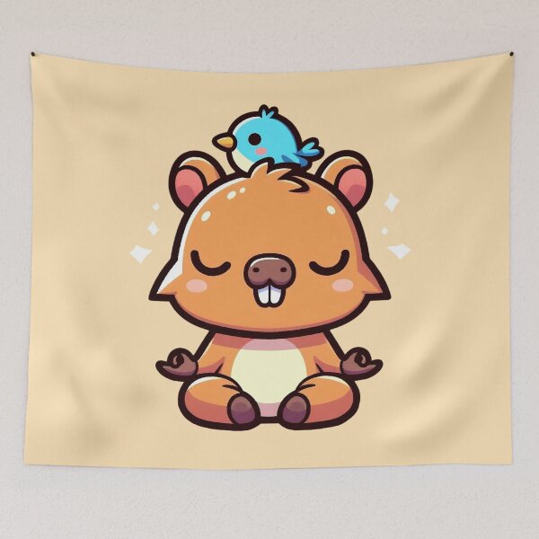 Item preview, Zen Capybara Meditating - Funny Relaxed Animal designed and sold by GREENZ0NE.