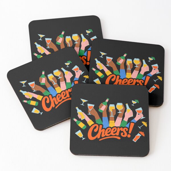 Item preview, Cheers! Colorful Party Illustration with Raised Glasses designed and sold by TipTop GFX.