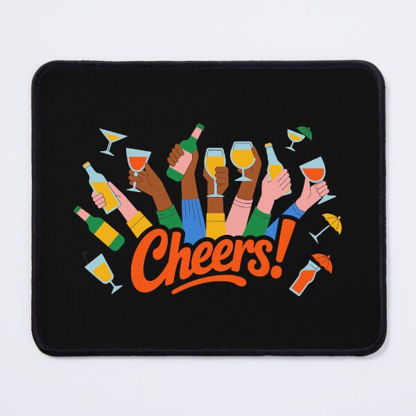 Item preview, Cheers! Colorful Party Illustration with Raised Glasses designed and sold by TipTop GFX.