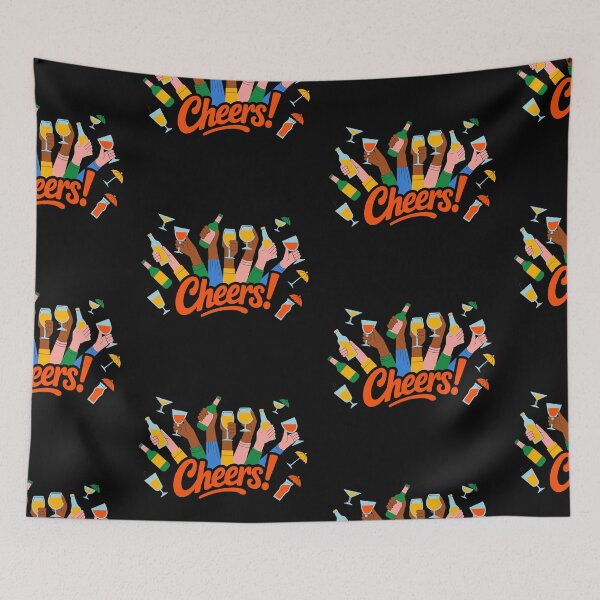 Item preview, Cheers! Colorful Party Illustration with Raised Glasses designed and sold by TipTop GFX.
