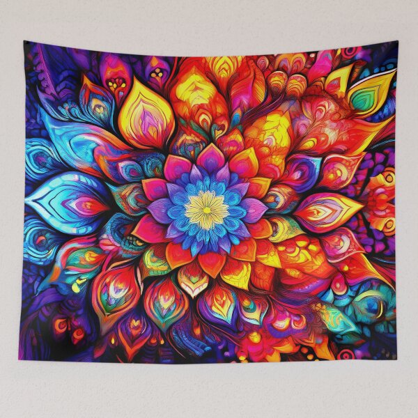 Item preview, Colorful Wallcovering Tapestry, duvet cover, throw blanket, shower curtain designed and sold by CharlottePlaceArt.