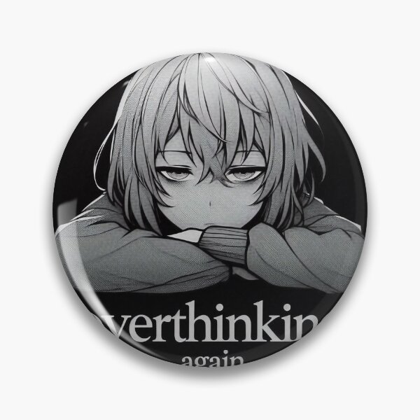 Item preview, Overthinking Again Anime Art | Minimalist Mental Health Illustration designed and sold by shopwithcare.