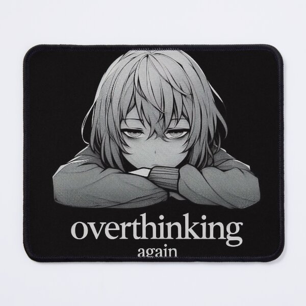 Item preview, Overthinking Again Anime Art | Minimalist Mental Health Illustration designed and sold by shopwithcare.