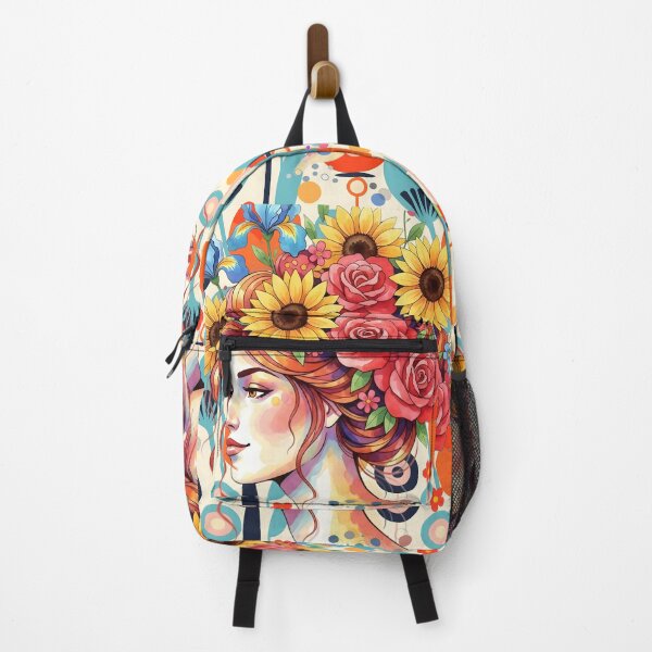 Item preview, Floral Harmony: A Watercolor Profile in Retro Bloom designed and sold by VibranPalette.