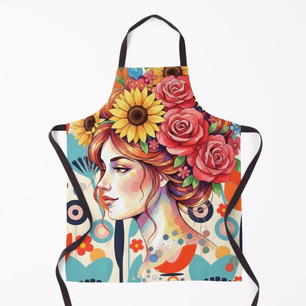 Item preview, Floral Harmony: A Watercolor Profile in Retro Bloom designed and sold by VibranPalette.