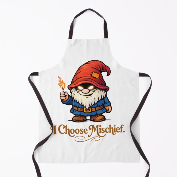 Item preview, I Choose Mischief – Smirking Gnome with Glowing Eyes designed and sold by Moriarty's Digital Visions.