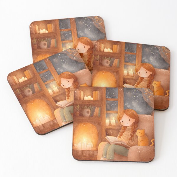 Item preview, Cozy Evening Reading with Cat  designed and sold by WhimsyWink.