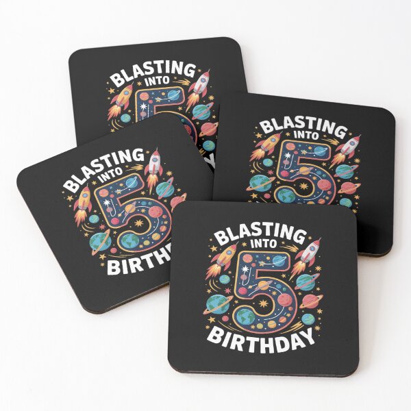 Item preview, Blasting Into Outer Space 5 Year Old 5th Birthday Party Kids designed and sold by DigitaldeligArt.