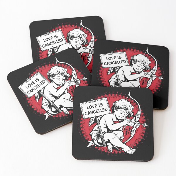 Item preview, Cupid sitting with a protest sign saying “Love Is Cancelled” 10 designed and sold by Neon G.
