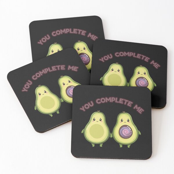 Item preview, You Complete Me - Cute Avocado Couple designed and sold by ArtByMarcy.