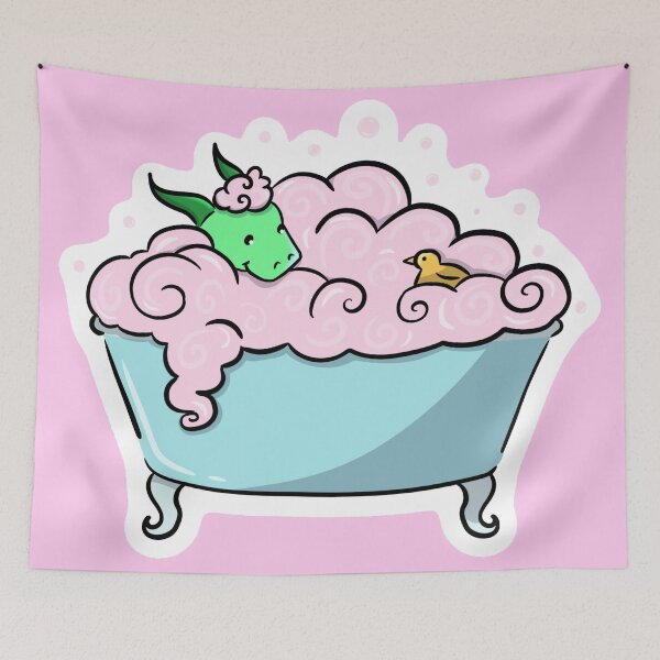 Item preview, Dragon in the Bubble Bath designed and sold by Addi Does Art.