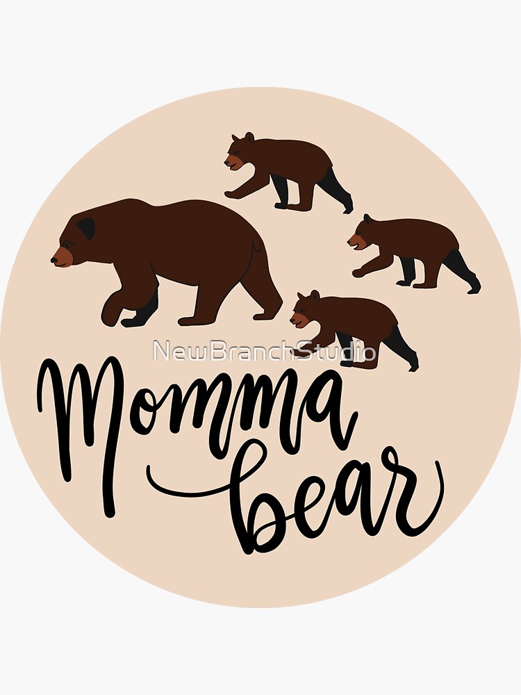 Mama Bear with 3 Three Cubs Mom Mother Fun Gift T-Shirt