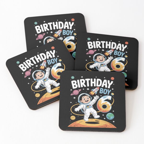 Item preview, Boys 6th Birthday Astronaut Space Planets Six Years old designed and sold by DigitaldeligArt.