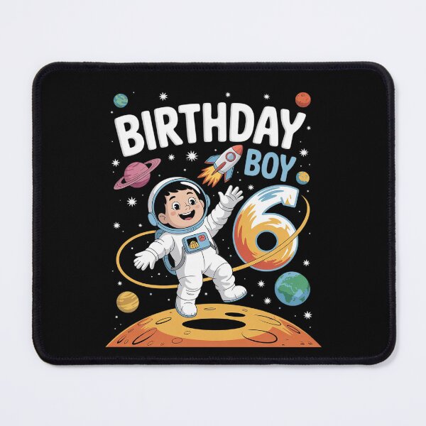 Item preview, Boys 6th Birthday Astronaut Space Planets Six Years old designed and sold by DigitaldeligArt.