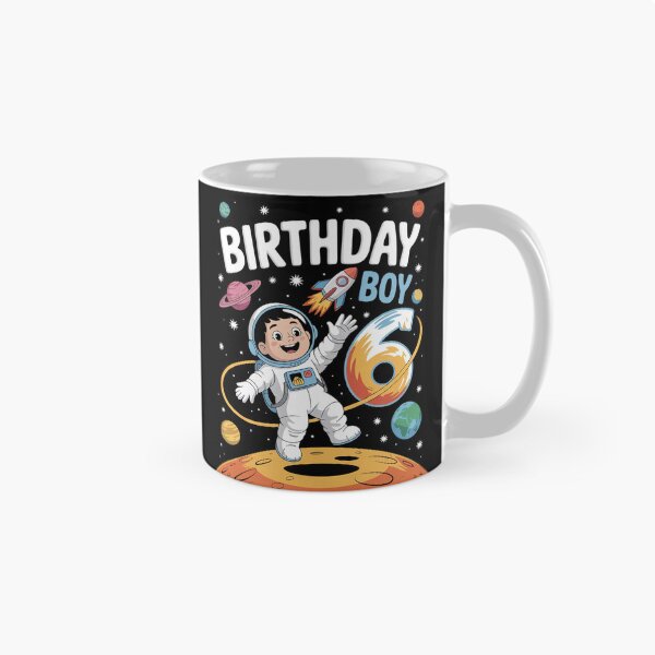 Item preview, Boys 6th Birthday Astronaut Space Planets Six Years old designed and sold by DigitaldeligArt.