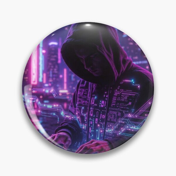 Item preview, Hacking Reality Silently – Neon Cyberpunk Vibes designed and sold by CoquetteLunaCo.