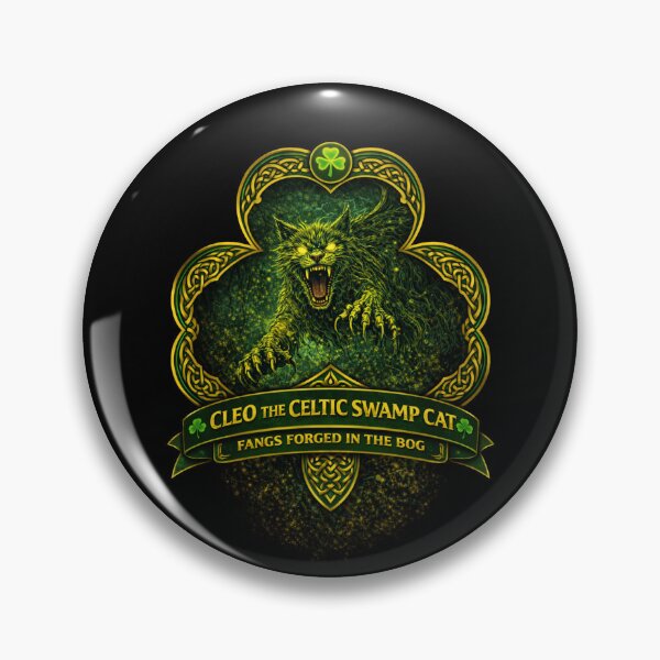 Item preview, Cleo the Celtic Swamp Cat – Fangs Forged in the Bog designed and sold by MACodDesigns.