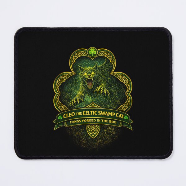 Item preview, Cleo the Celtic Swamp Cat – Fangs Forged in the Bog designed and sold by MACodDesigns.
