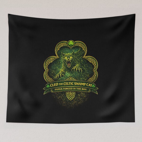 Item preview, Cleo the Celtic Swamp Cat – Fangs Forged in the Bog designed and sold by MACodDesigns.