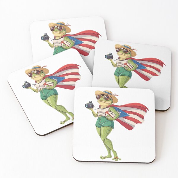 Item preview, Puerto Rico Frog Patriotic Summer Camera Football Design  designed and sold by ArtFromBeyond.
