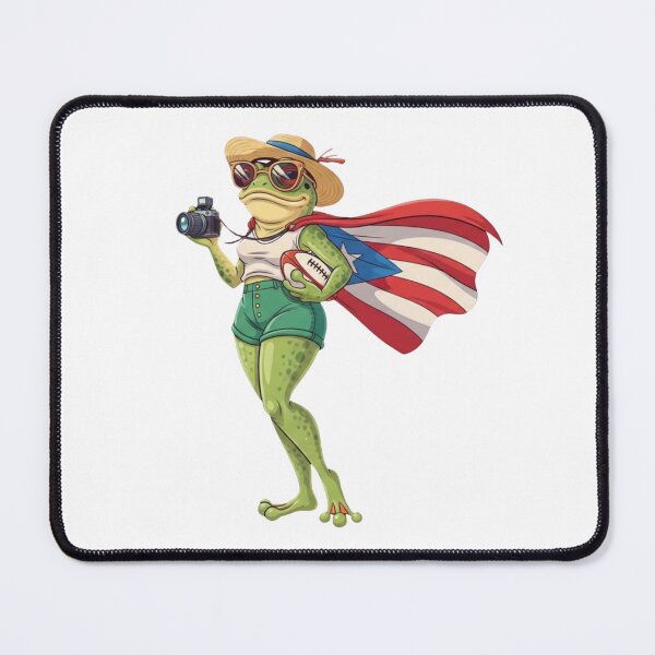 Item preview, Puerto Rico Frog Patriotic Summer Camera Football Design designed and sold by ArtFromBeyond.