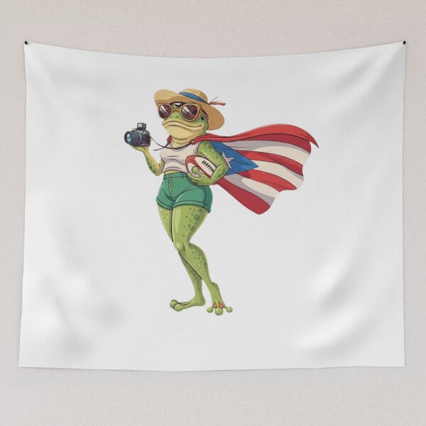 Item preview, Puerto Rico Frog Patriotic Summer Camera Football Design  designed and sold by ArtFromBeyond.